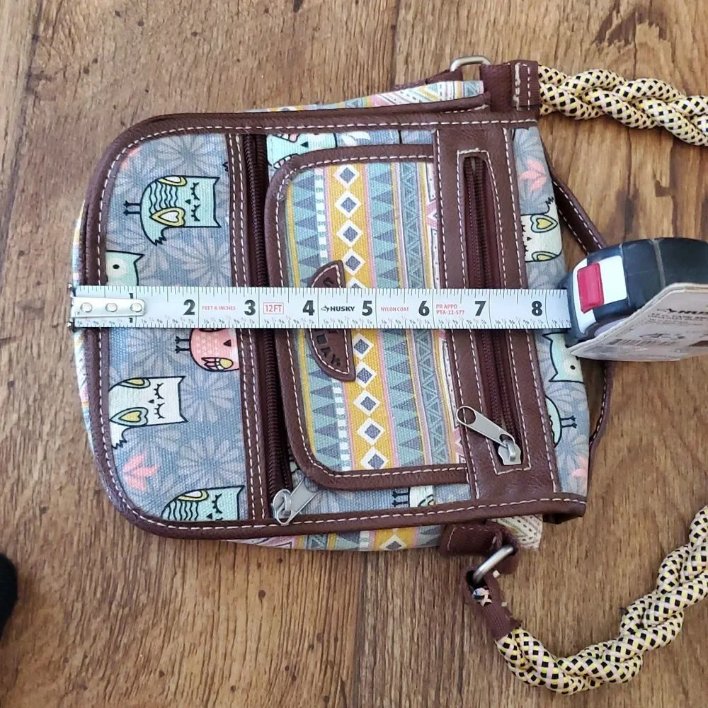 Unionbay Owl Print Crossbody Bag - Multi-Compartment Purse